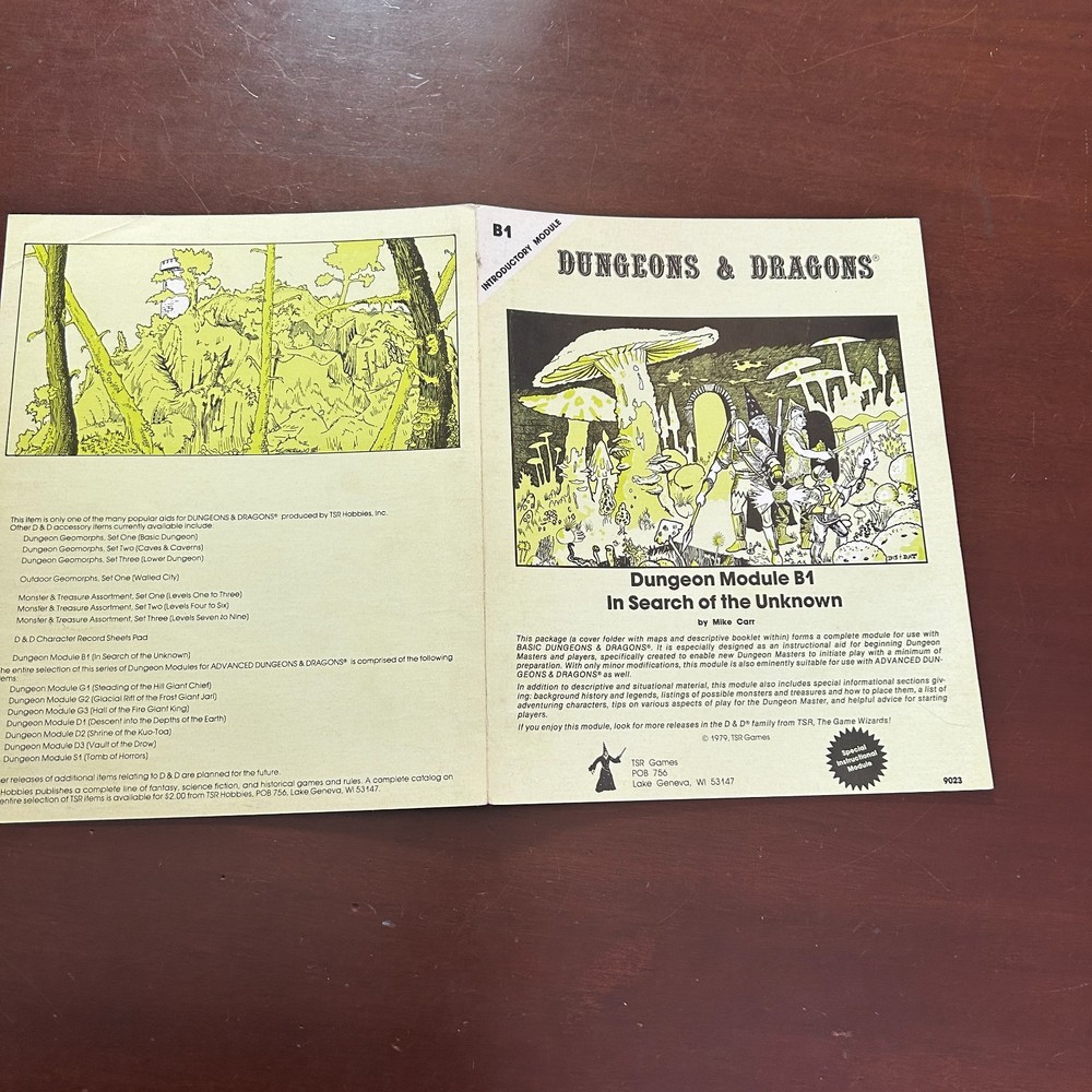 Lot Dungeons & Dragons Basic Rule Book #2014 TSR 1981 & Dungeon Module B2 #9034