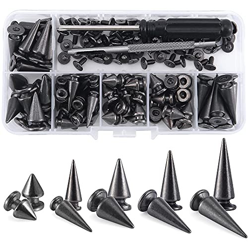 70 Sets Mixed Shape Spikes and Studs Assorted Sizes Tree Spikes Mixed 70Pcs