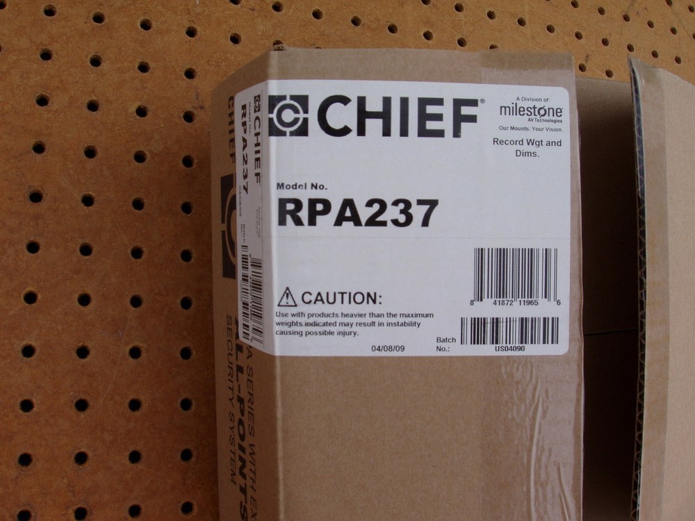 CHIEF RPA237 PROJECTOR CEILING MOUNT LCD/DLP 50# ALL POINTS SECURITY SYSTEM NEW