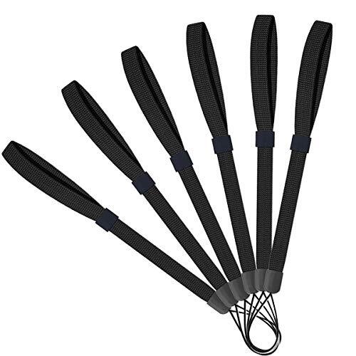 Wrist Lanyard Strap String 6 Pack Black Flashlight Lanyard for USB Keys
