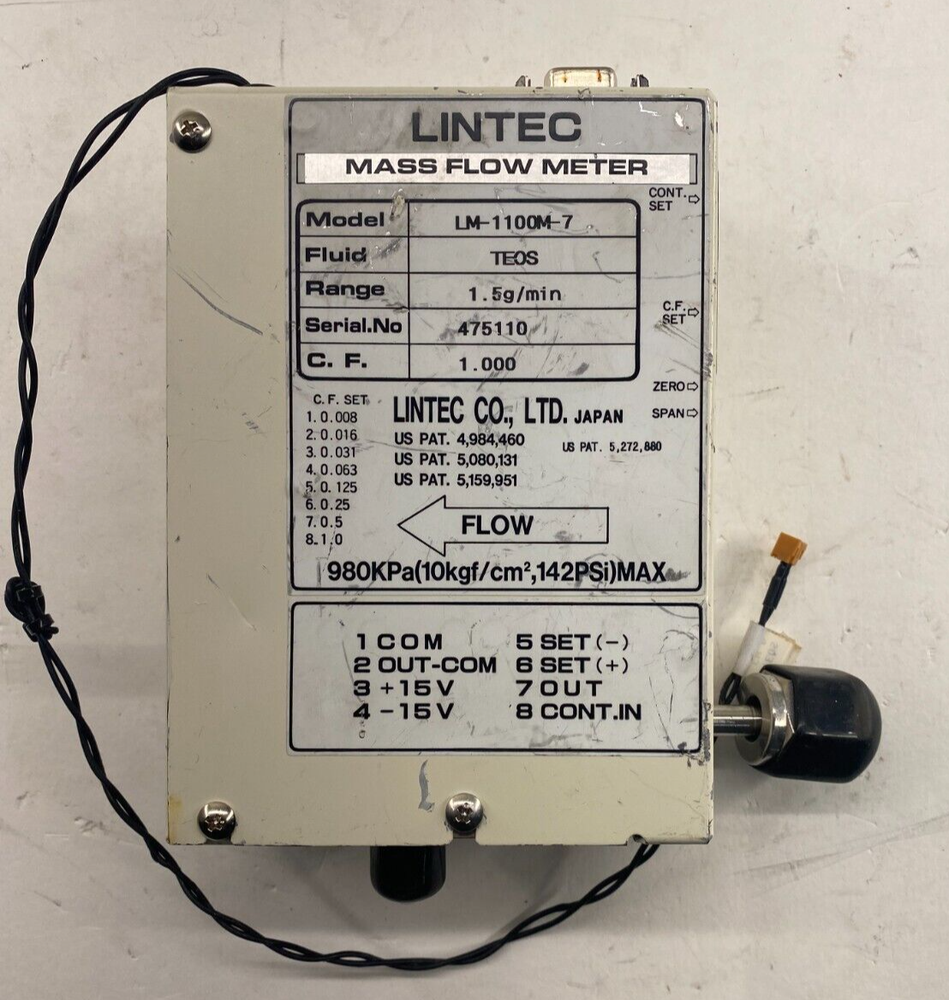 LINTEC LM-1100-8 1.5 g/min LIQUID FLOW CONTROLLER