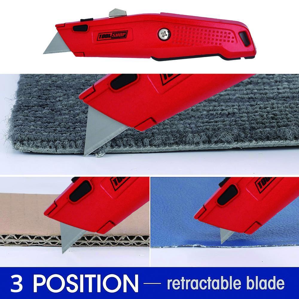 3 Piece Retractable Utility Knife, Snap Off & Scraper Set - Includes 28 Blades