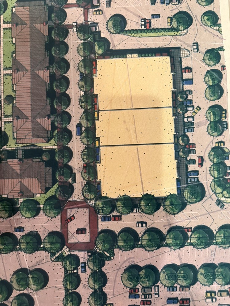 Large Architectural Site Plan Rendering Mixed-Use Development Concept 30x40