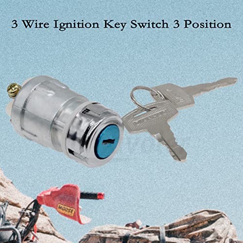 3 Wire Ignition Key Switch 3 Position Replacement Fit for Manco American