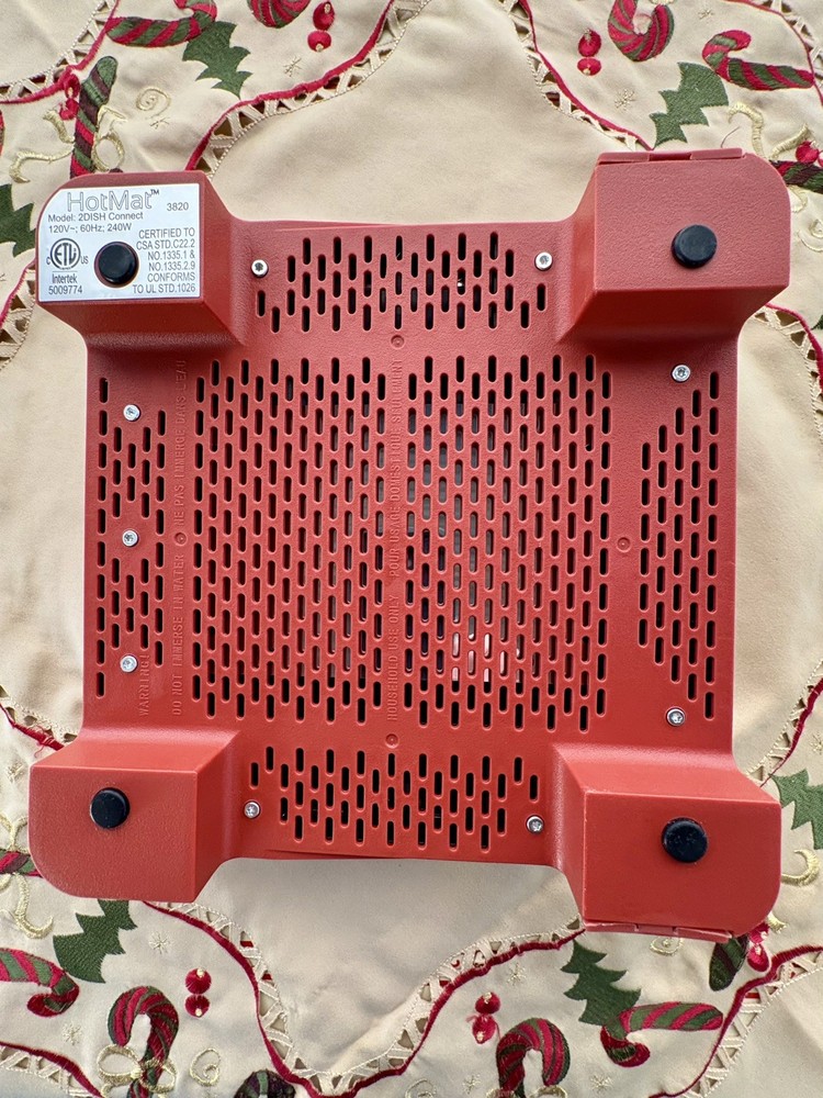 RUST RED HotMat Connect Modular 2 Dish Foldable Hot Warming Tray # 2DISH Connect