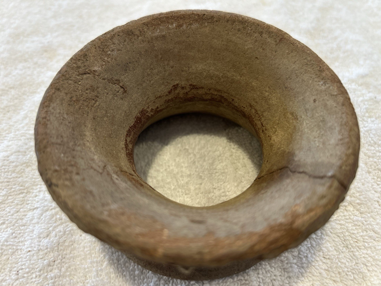 Ancient Native American Earthenware Pottery Lid