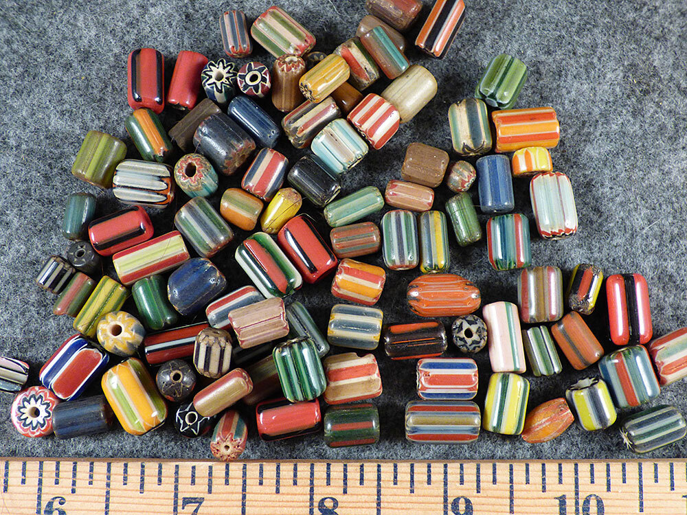 (10) Original Hudson's Bay Company Chevron Trade Beads Huron Indian Fur Trade