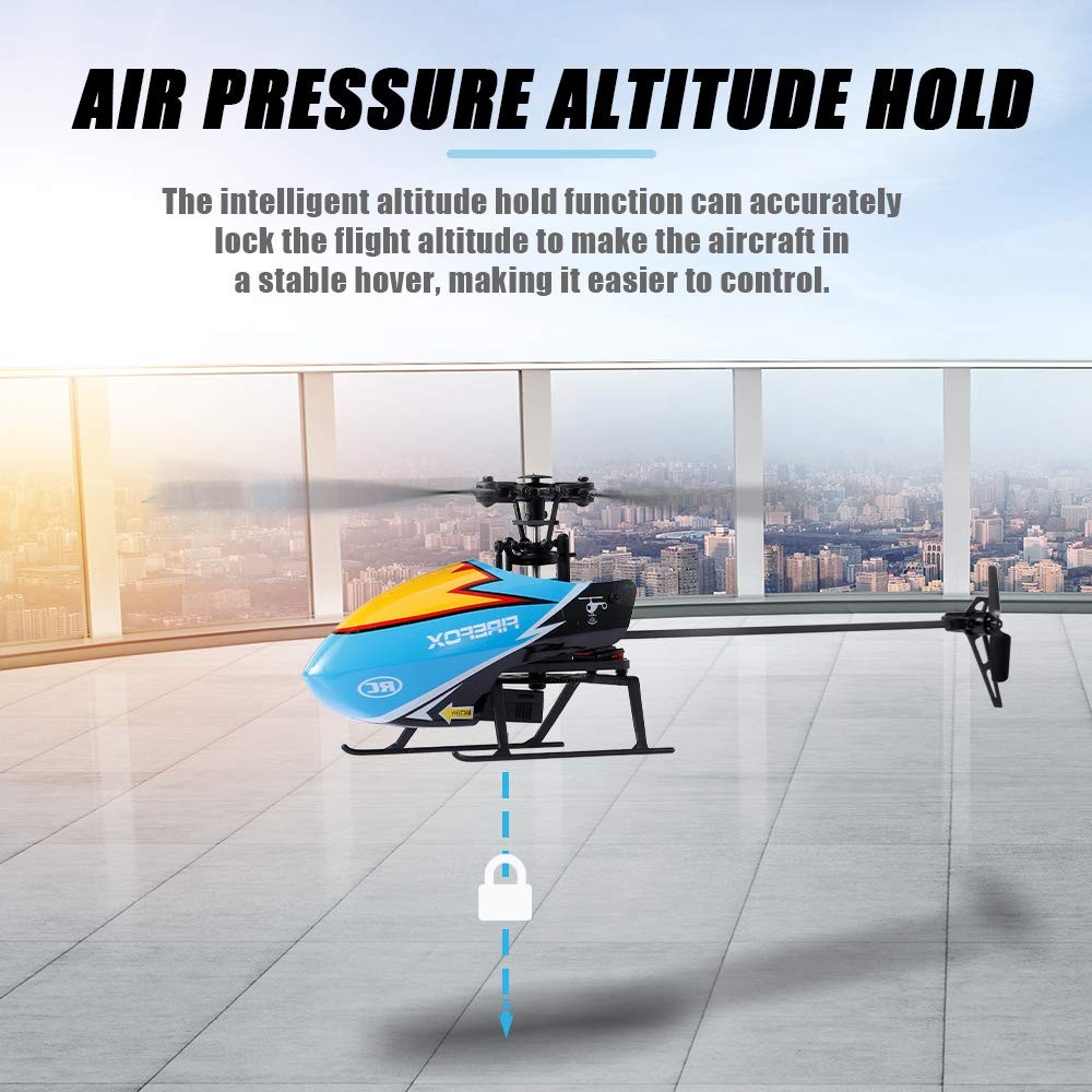 Orange Rc Helicopter With 6 Axis Gyroscope And Altitude Hold Function