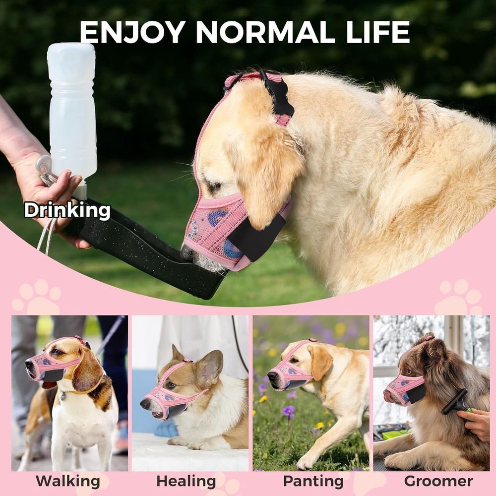 Dog Muzzle Soft Muzzle Anti Biting Barking Chewing Comfortable Air Mesh Mouth