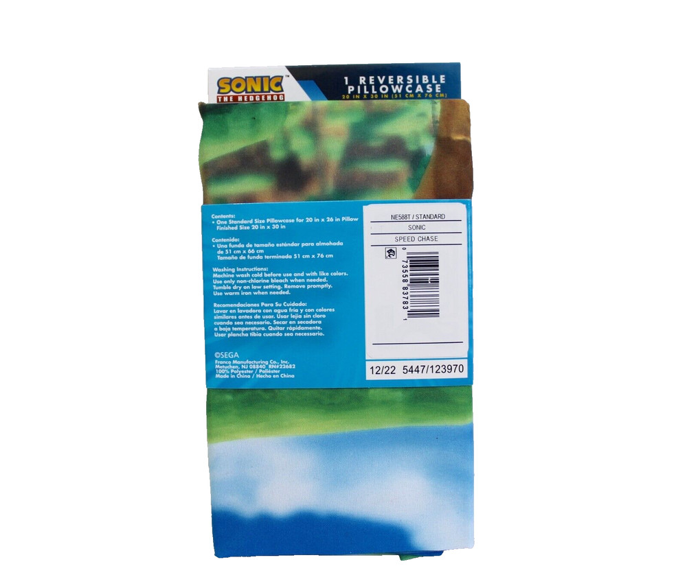Sonic The Hedgehog One Standard Size Pillowcase Multicolor