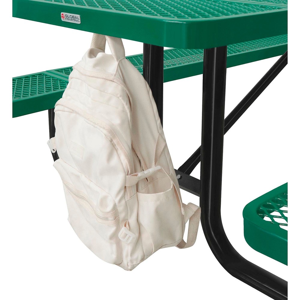 Global Industrial 8'L Rectangular Picnic Table Expanded Metal Green
