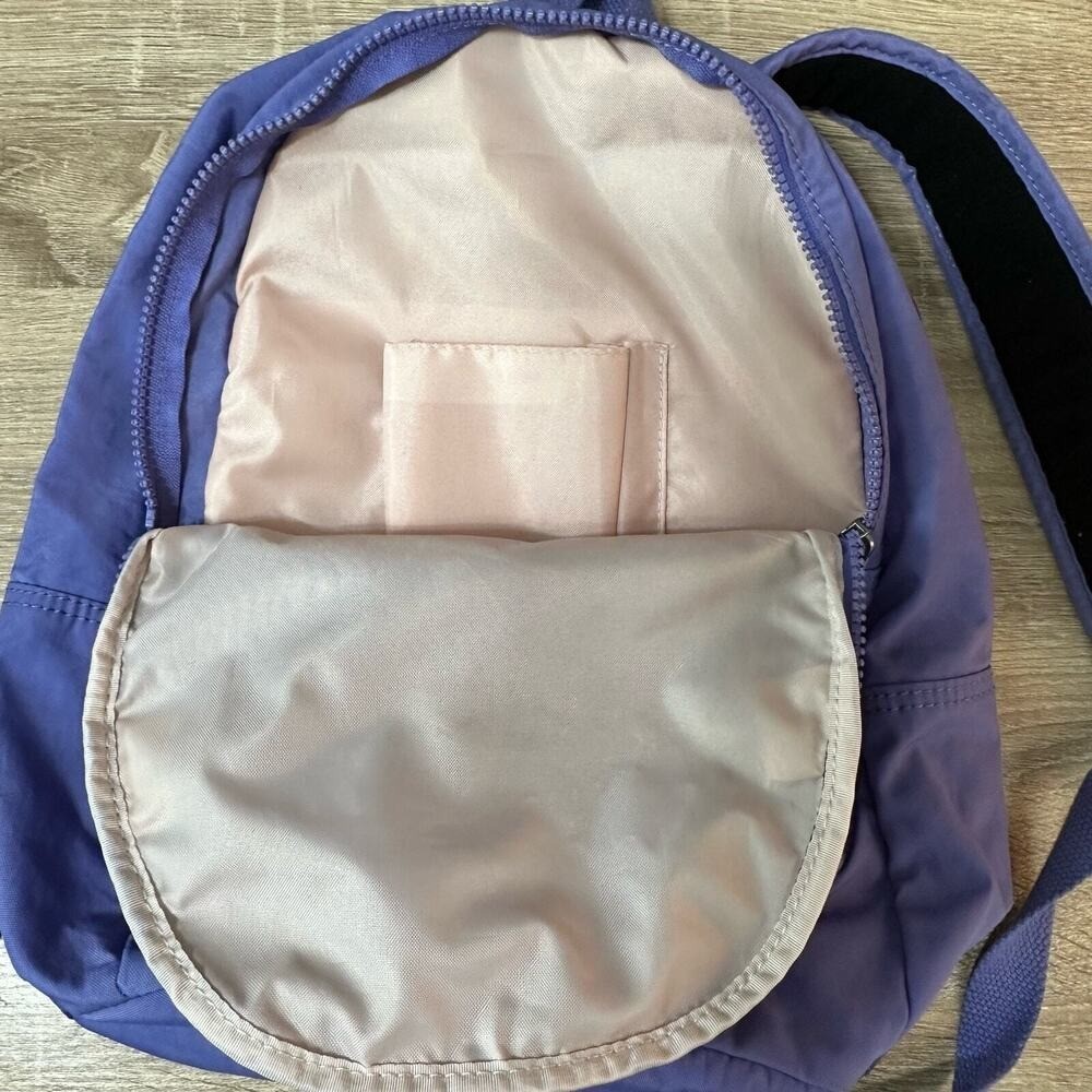 Kipling Live Light Backpack Solid Purple Multiple Padded Straps Zip Compartments