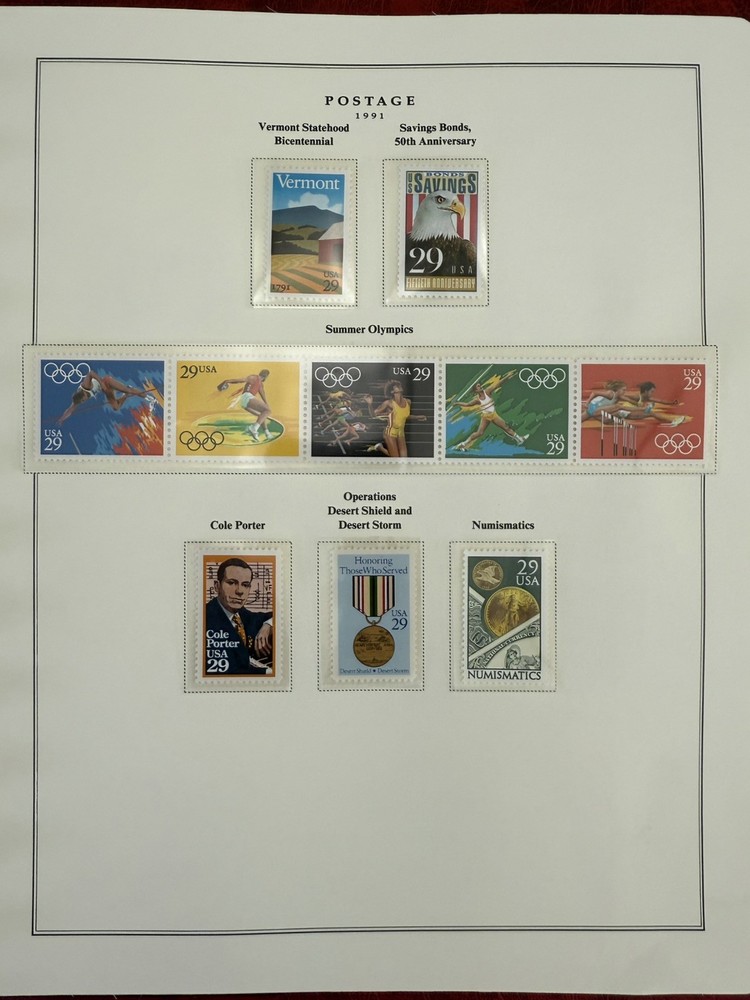 Scott US Platinum Hingeless Album & Slip Case $101+ FV - 299 Stamps - VOLUME 7