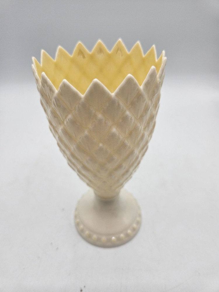 VTG. Belleek Porcelain Vase Pineapple Pattern