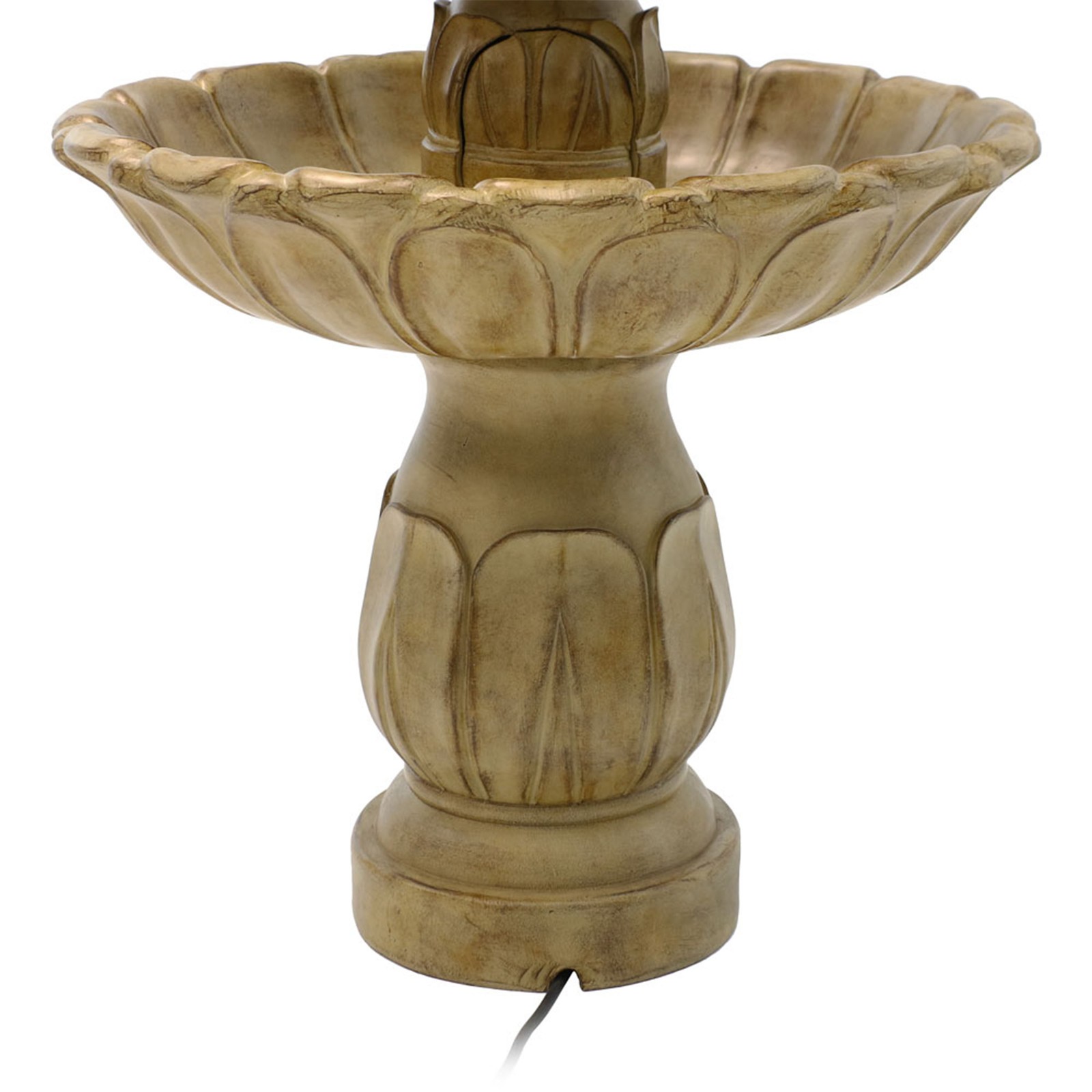 Classic Tulip Polystone Outdoor 3-Tier Fountain - Stone by Sunnydaze