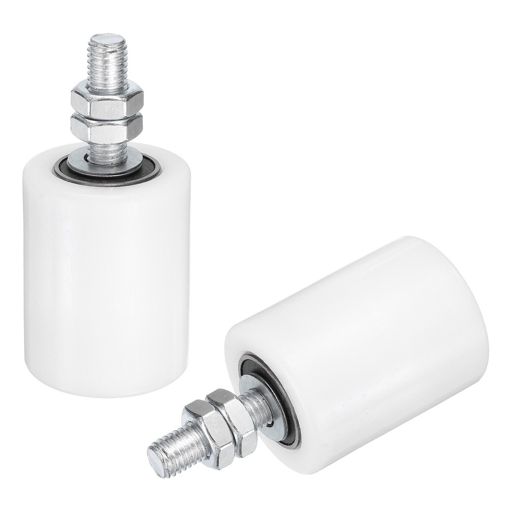 2Pcs Slide Gate Guide Roller, 2"x2-3/8" Nylon Sliding Gate Support, White