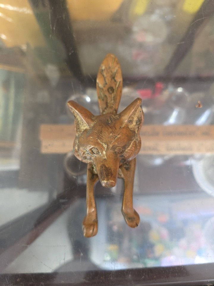 FOX Brass Door Knocker 6"