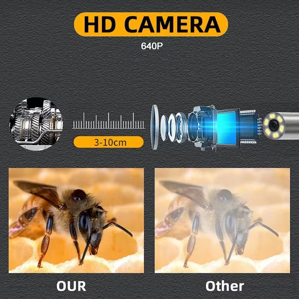 6LED USB Snake Endoscope Borescope HD Inspection Camera Scope For Android Type C