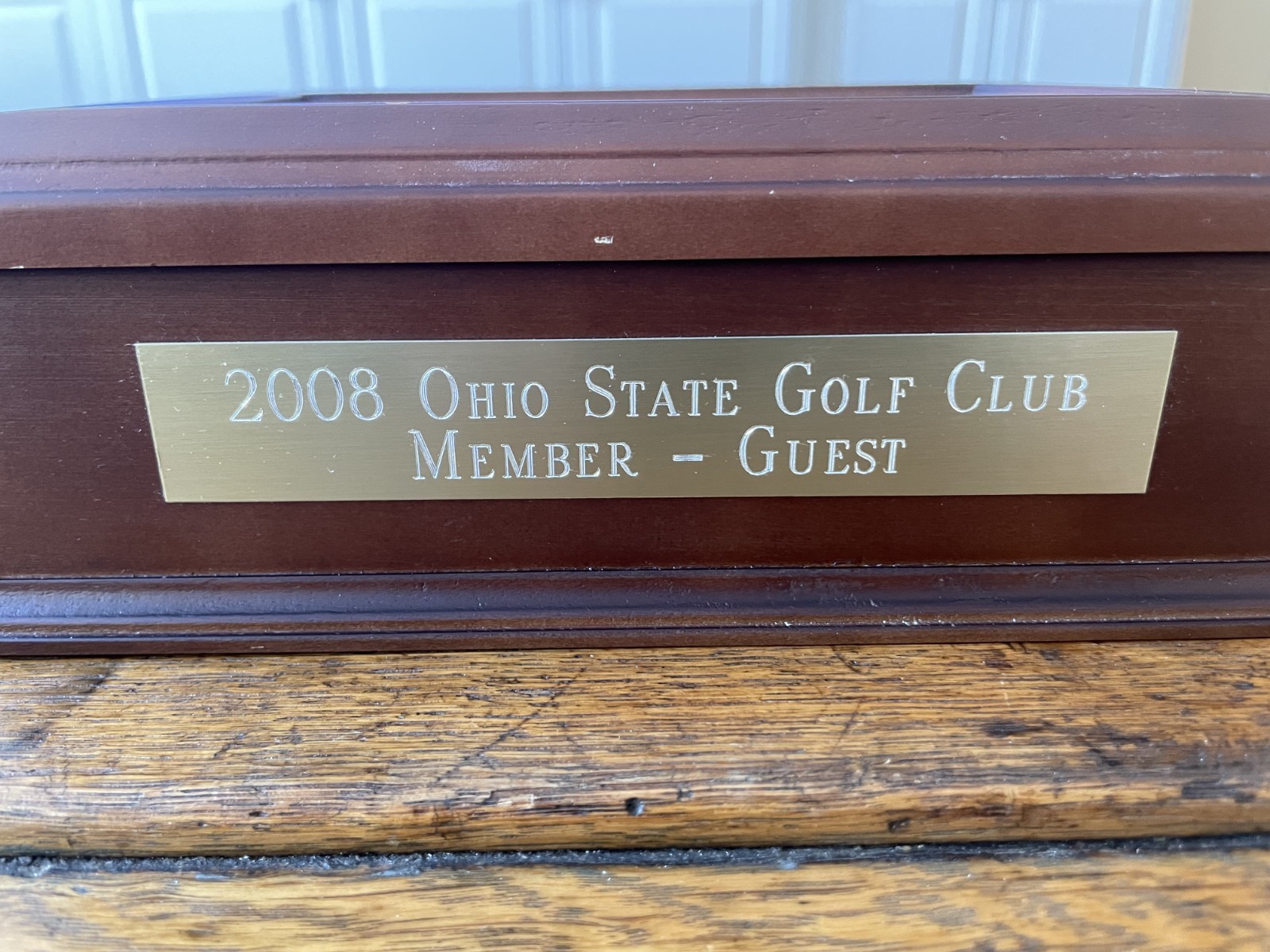 Ohio State Buckeyes Golf Club Wooden Display Box Etched Glass Top