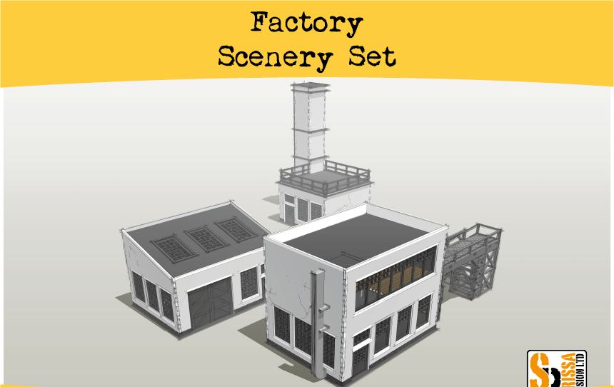 Factory Scenery Set by Sarissa (Unpainted)
