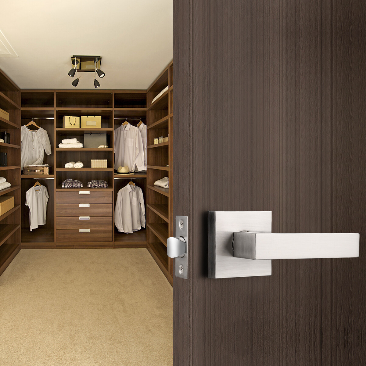 Privacy Door Locks Passage Handles Brushed Nickel Entry Lock keyed Dummy Levers