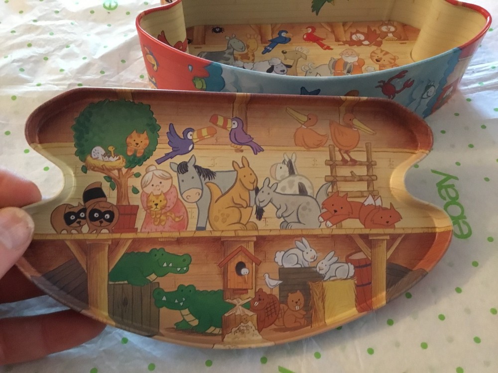 Noah's ark metal tin