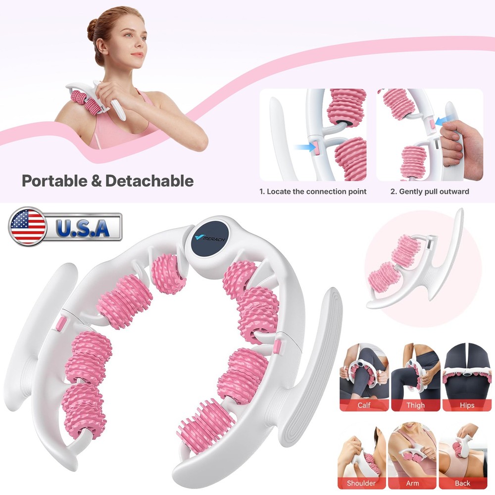 MERACH Cellulite Massage Tool with Push Pull Roller Lymphatic Drainage Massage
