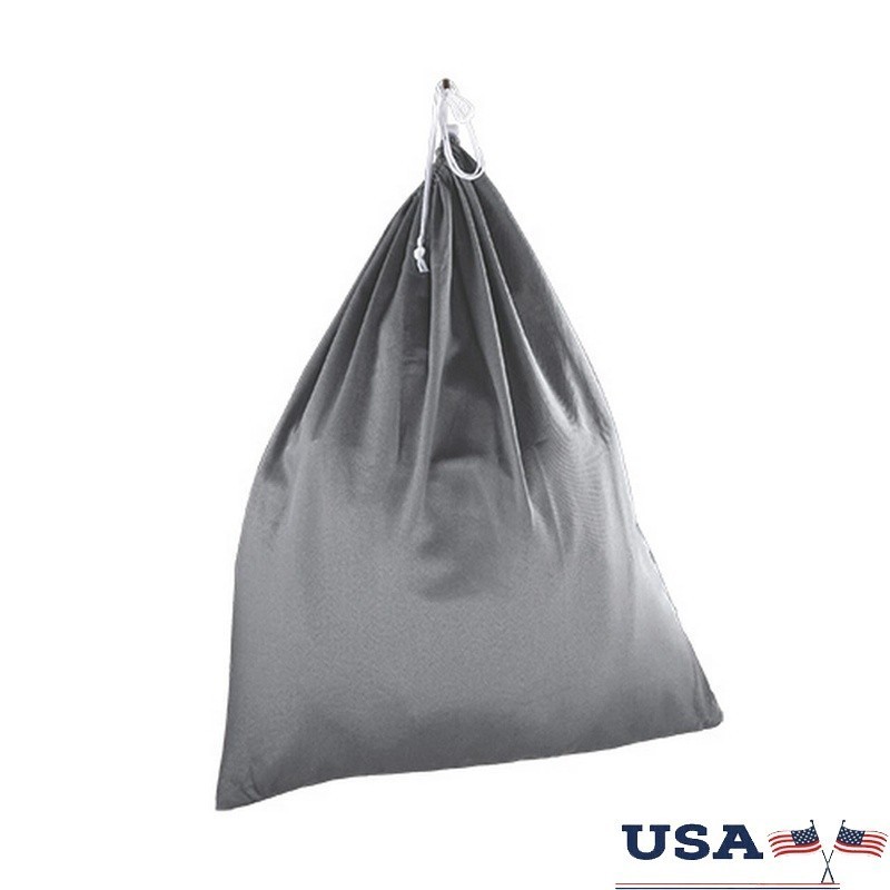 Durable Polyester Cotton Laundry Bag W/ Drawstring Easy Hanging Storage New