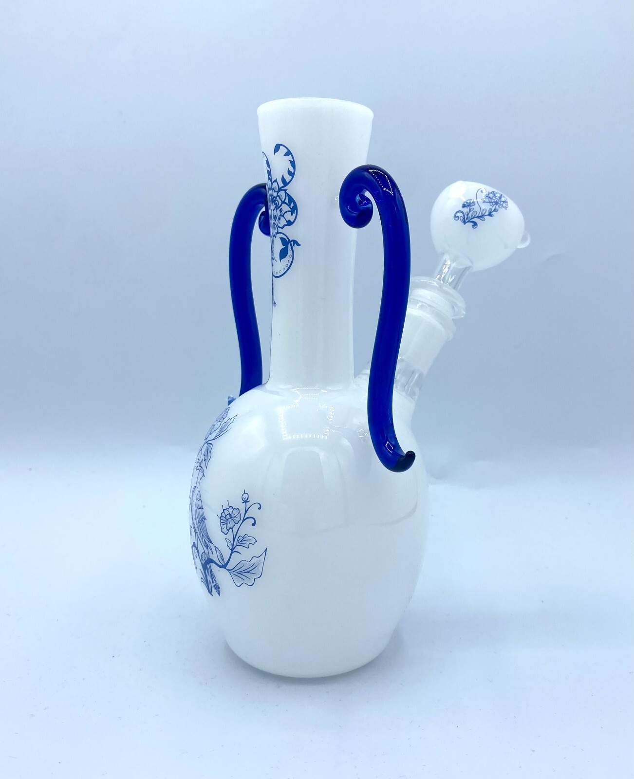 7" Porcelain Water Pipe Bong Tobacco Smoking Pipe Glass Bowl
