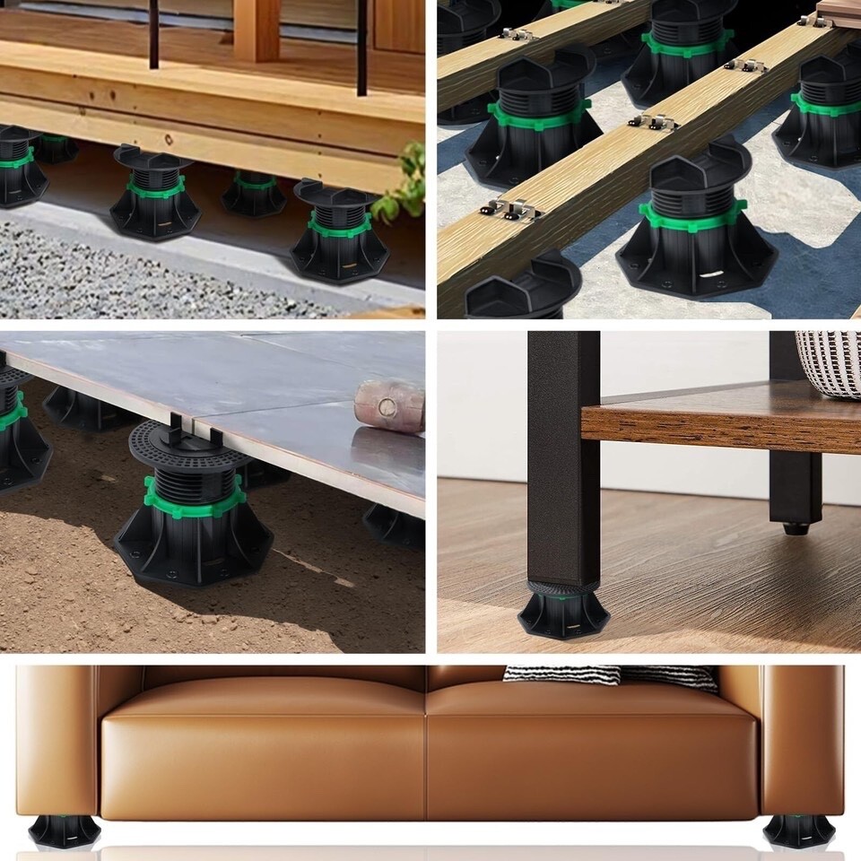 8 PCS Deck Blocks, Tuff Blocks Deck Foundation with Stone Accessories & Rubbe...