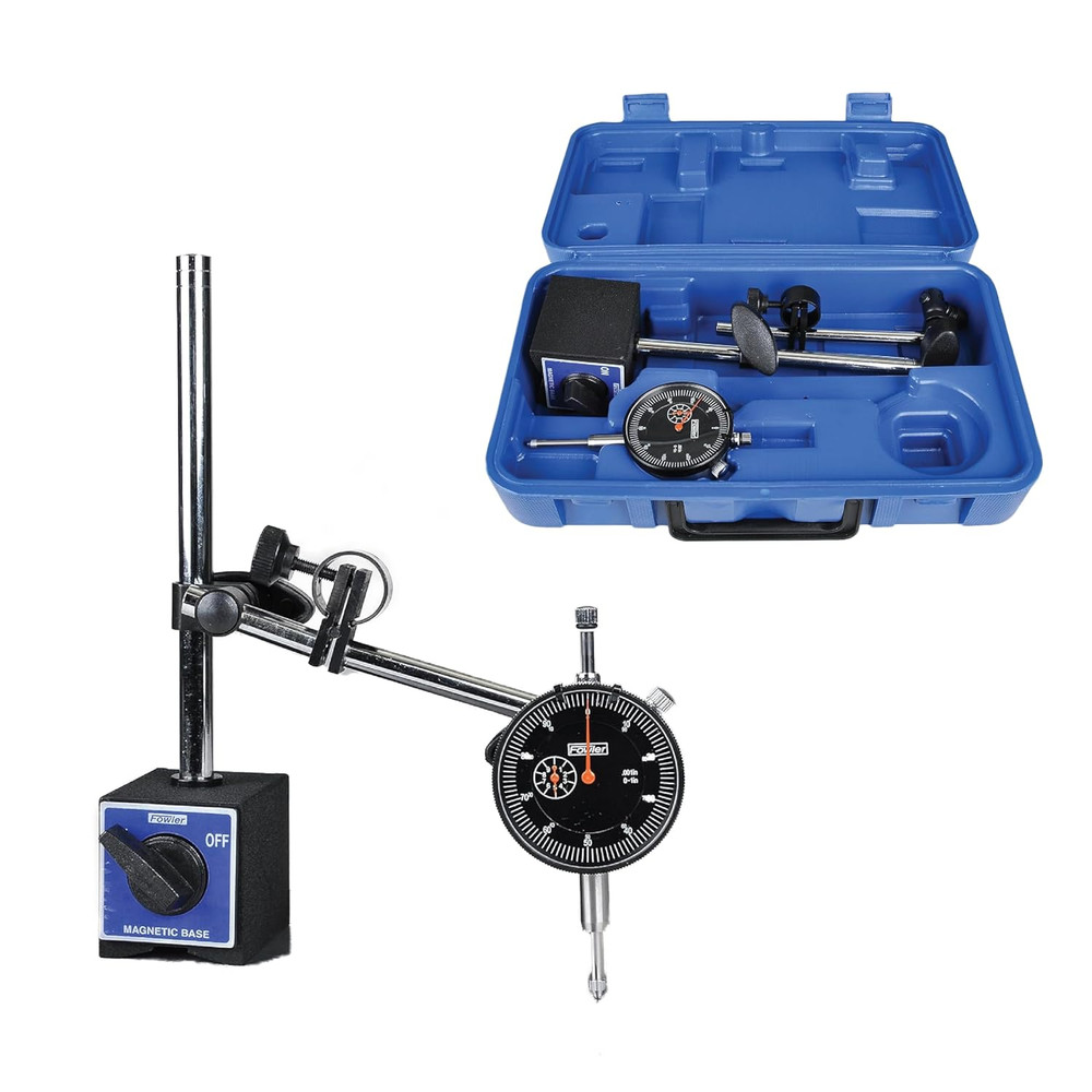 Precision 12" Dial Caliper Set with Magnetic Base & Black Indicator