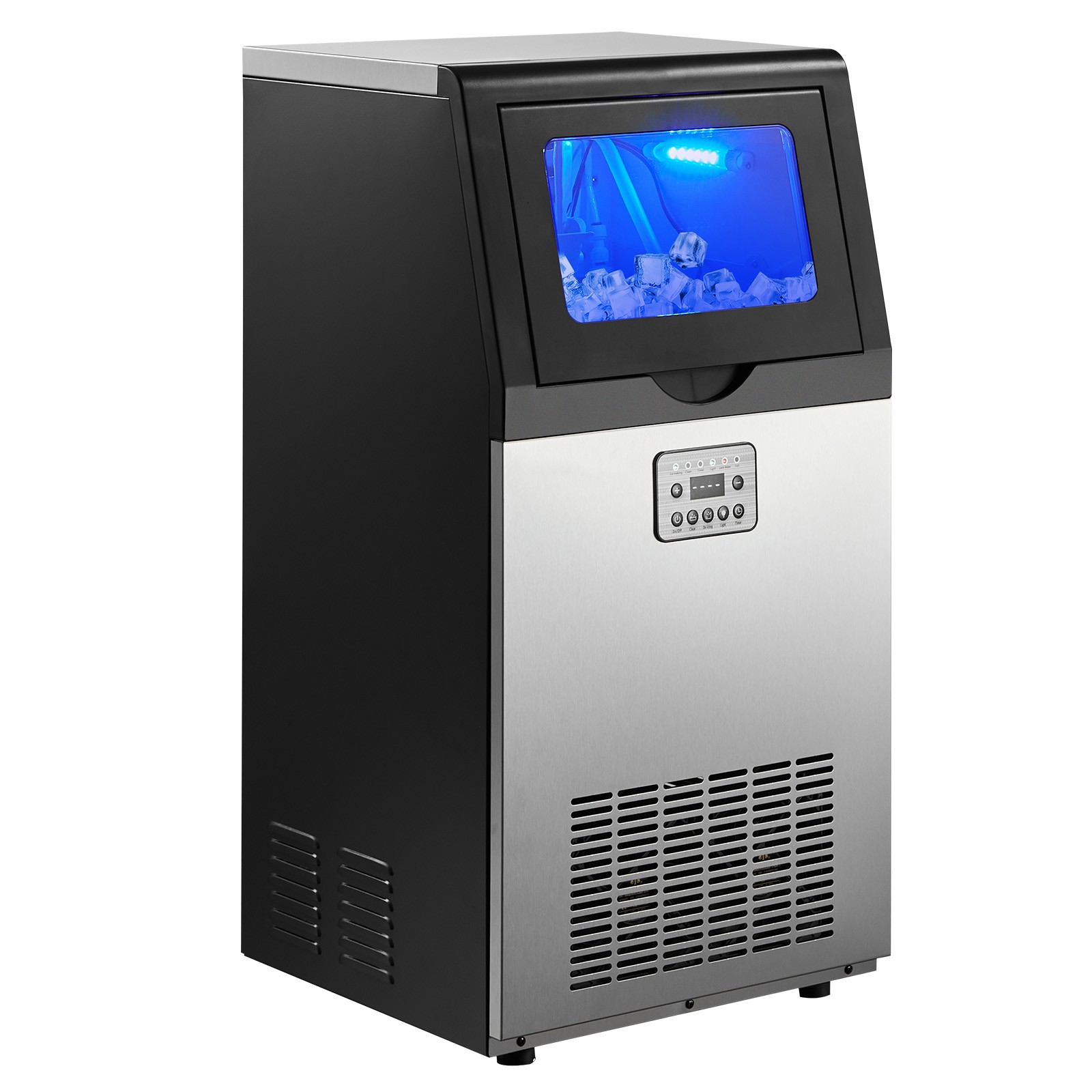 Uimoso Commercial Ice Maker Machine,120lbs Daily Output, 30 lbs Storage Capacity
