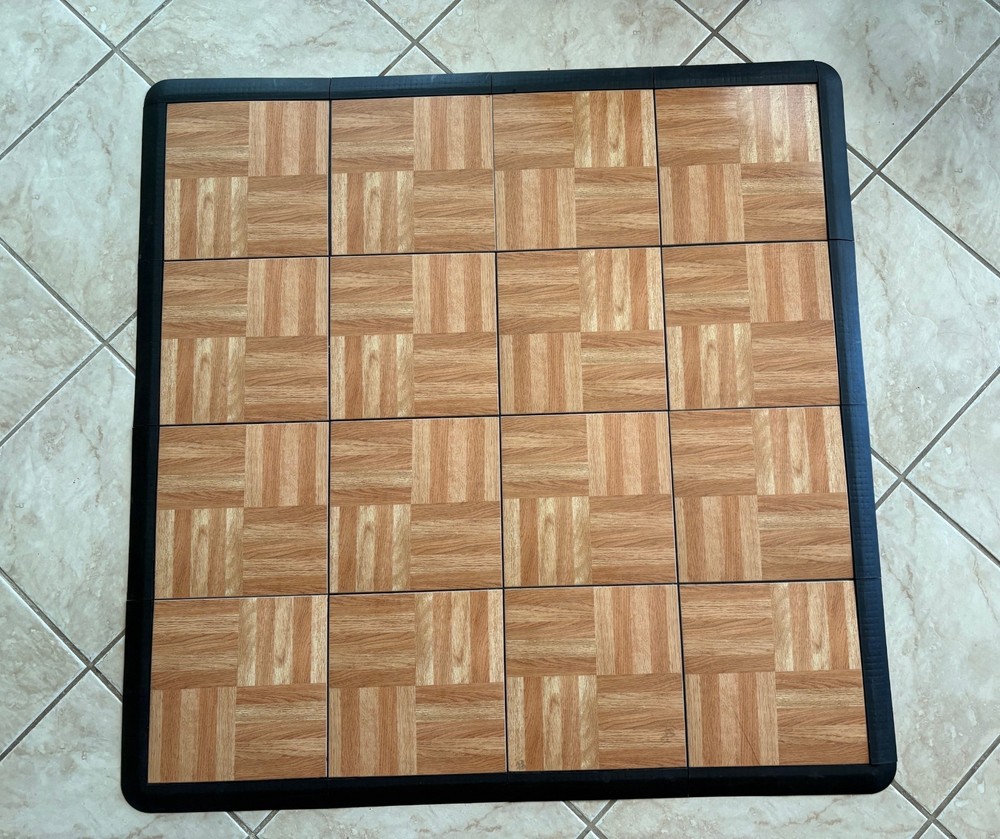 Dance 4x4 OAK FLOOR Interlocking Lightweight Modular Dance Floor Kit (4' X4')