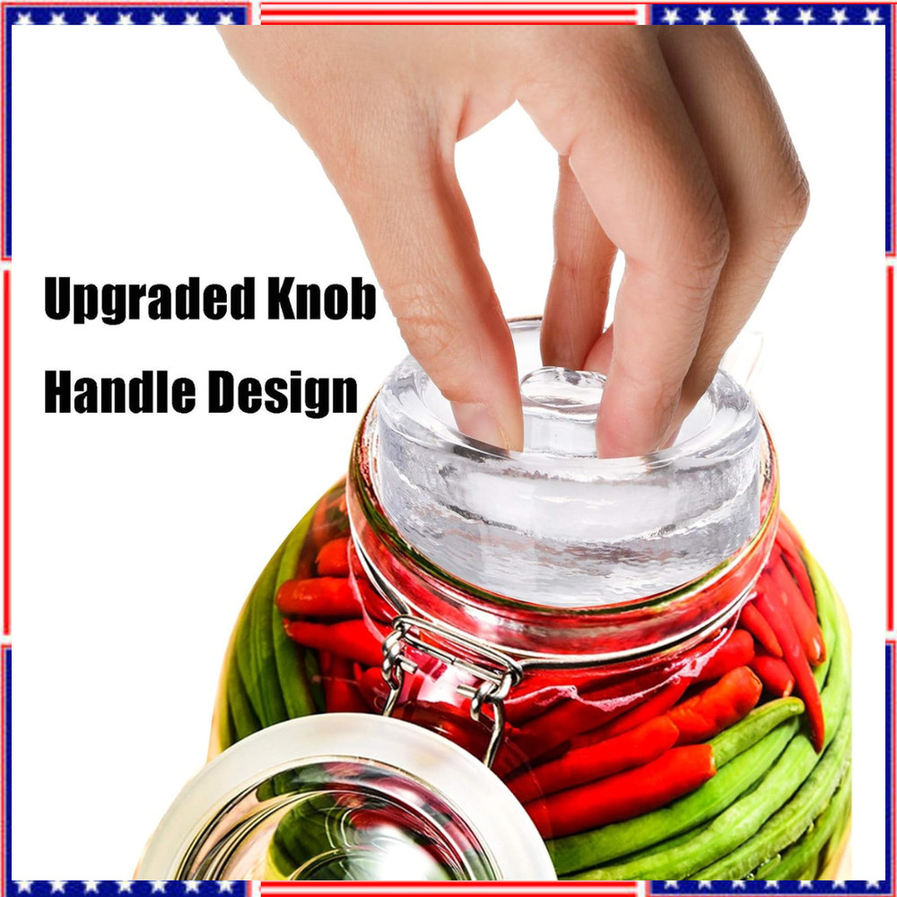 9 Pack Fermentation Glass Weights with Easy Grip Handle, Fermentation Weights...