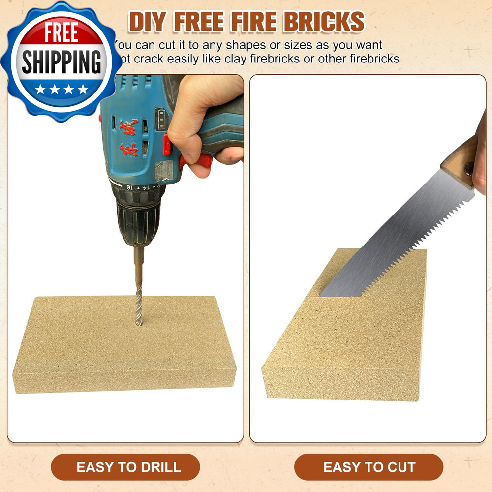 Fire Bricks Firebrick High Temperature Insulated Firebricks for Wood Stoves...