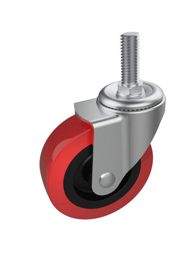 Durable 4 Pack Caster Wheels 2.5 Inch - Chrome & Polyurethane Finish