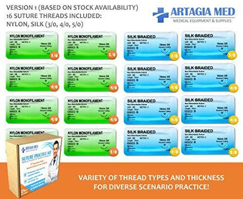 Complete Suture Practice Kit for Suture Training, Including Large Silicone
