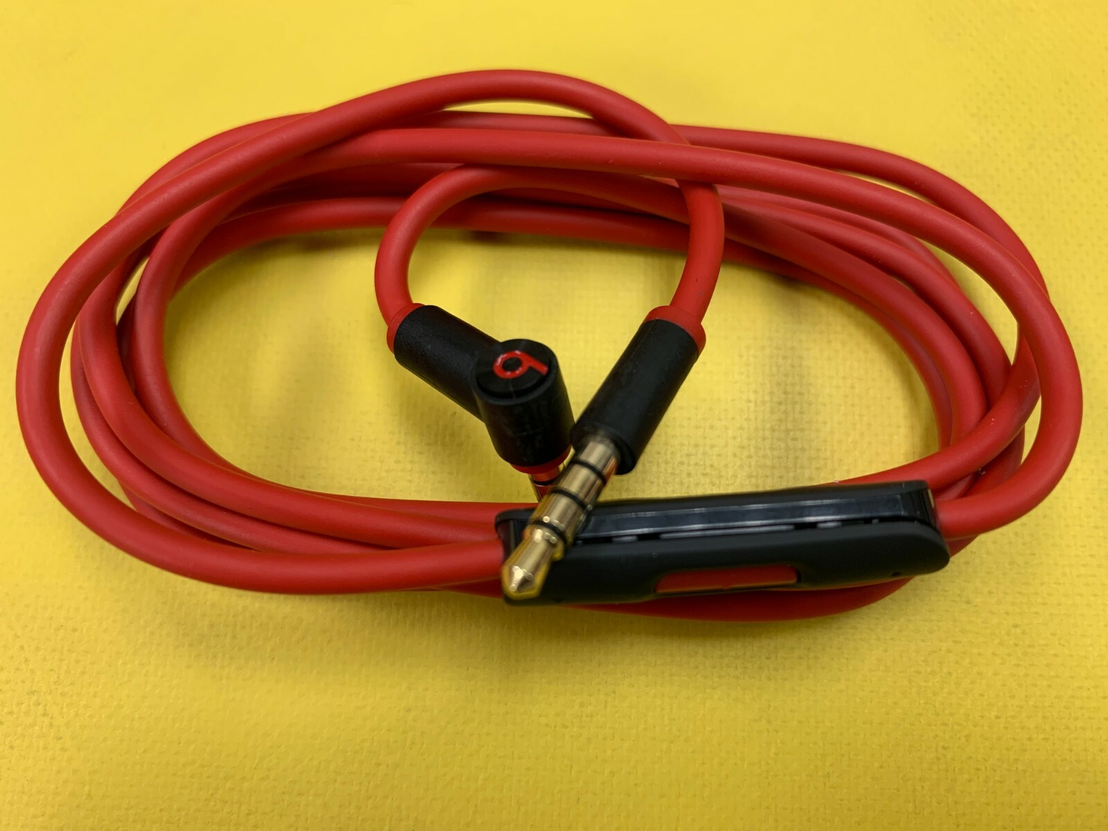 Genuine Audio Cable 3.5mm/ L Cord/ for Beats by Dr Dre Headphones Aux & Mic Red