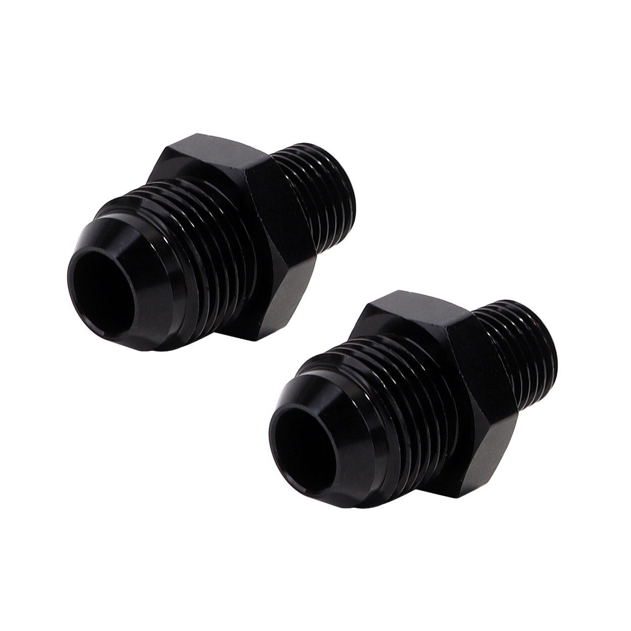 1/2" NPT to 6AN Fitting Male Straight Fittings Adapter Aluminum Black 2Pcs