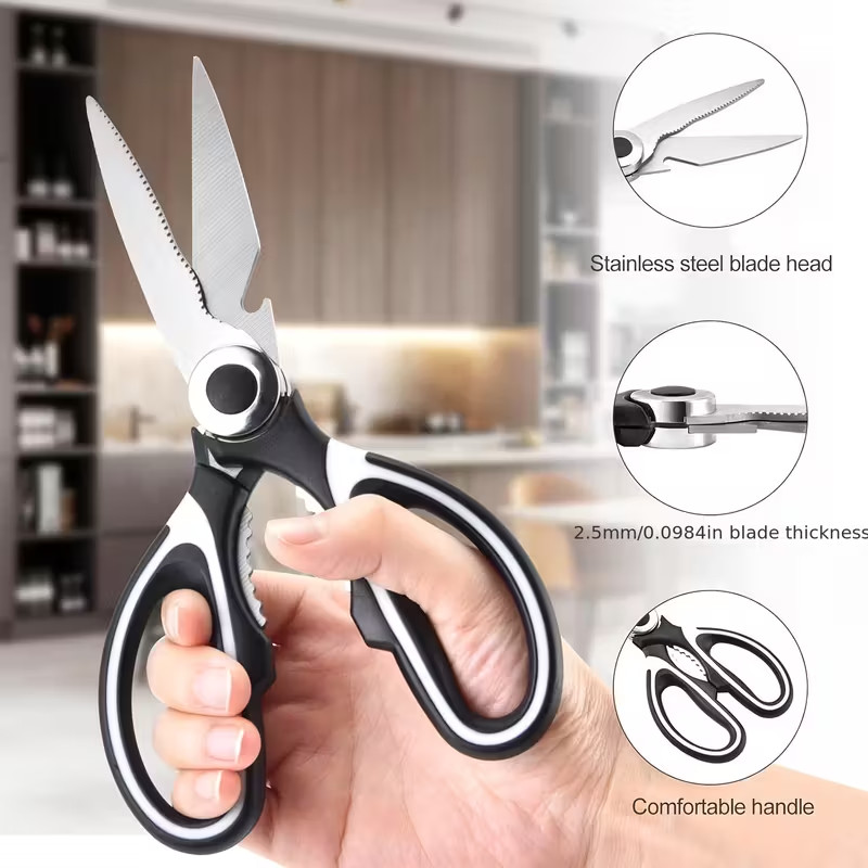 2× Kitchen Scissors Heavy Duty Premium Sharp Kitchen Shears Food, Fish, Bones US