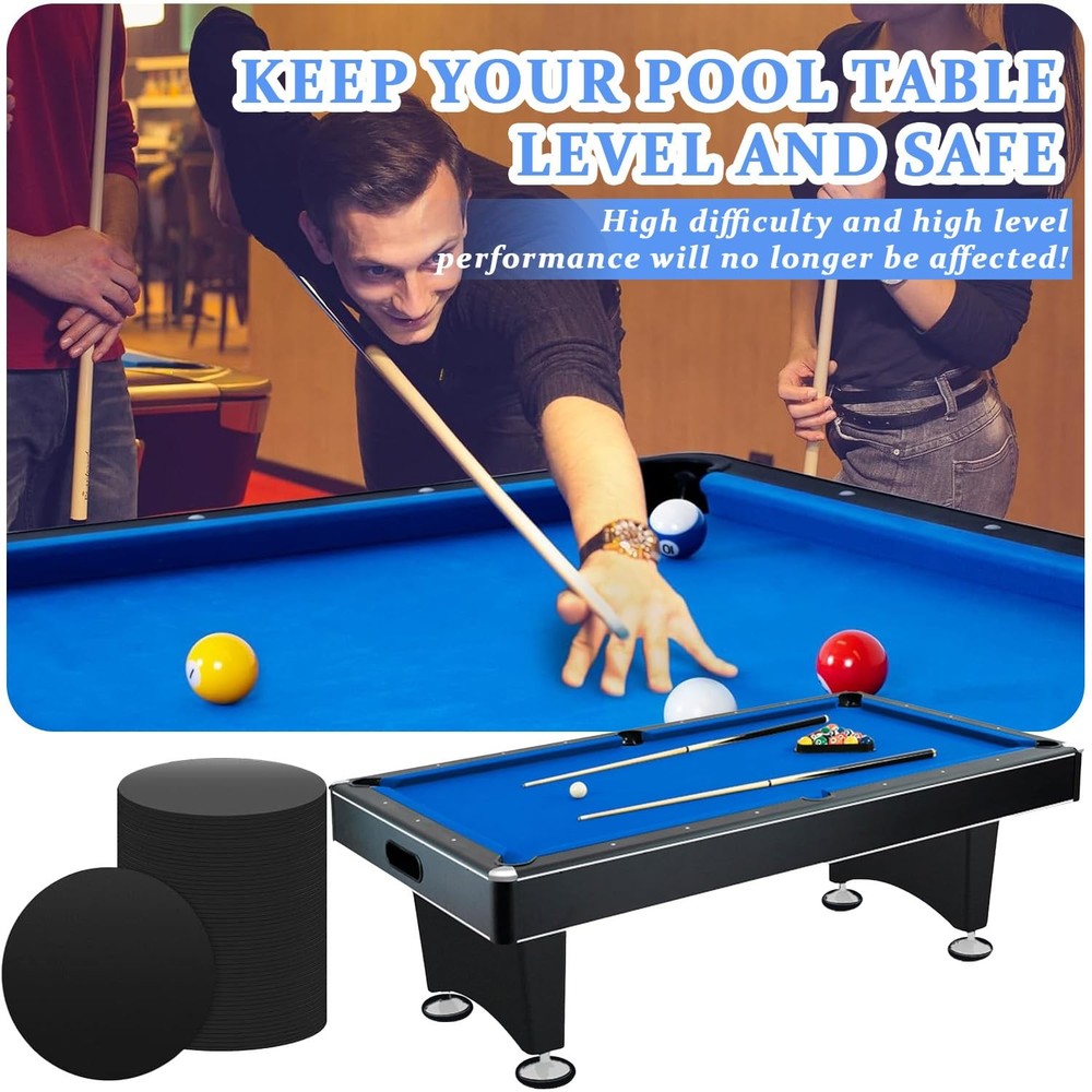 30 Pcs Billiard Pool Table Leg Shims, 3" Diameter Rubber Pool Table Leveling ...