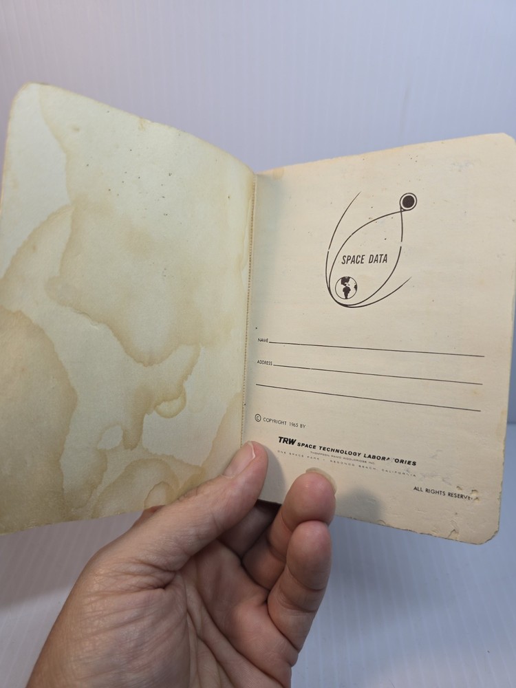 1965 TRW Space Data Pocket Handbook W/ Range Operations Tech Training Card