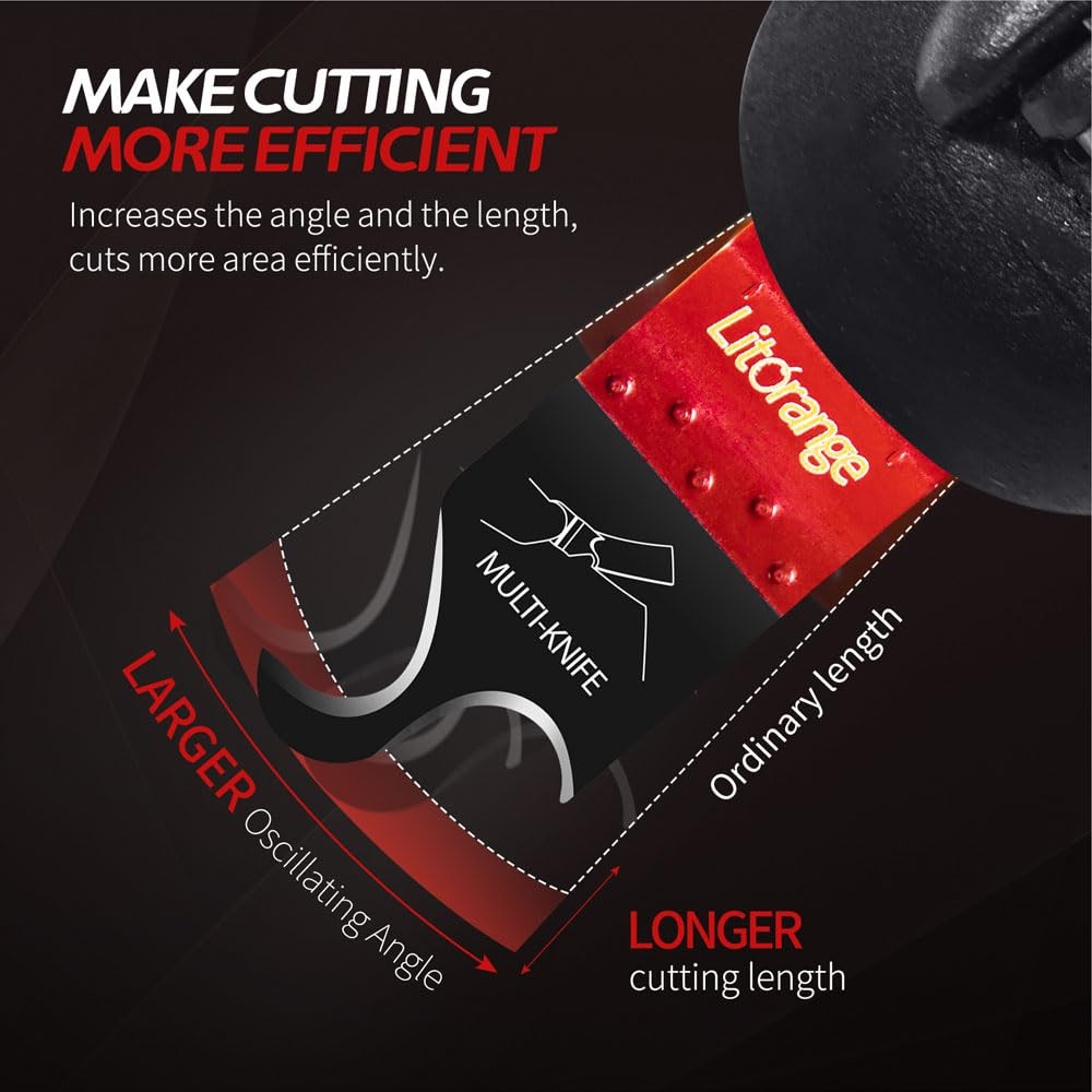 Litorange Extended Hook Blade for Oscillating Tool, 5 Pack Red