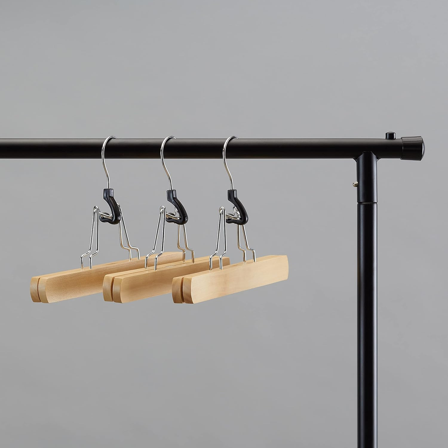 10-Pack Wooden Pants Hangers Natural Finish for Trousers Slacks Jeans