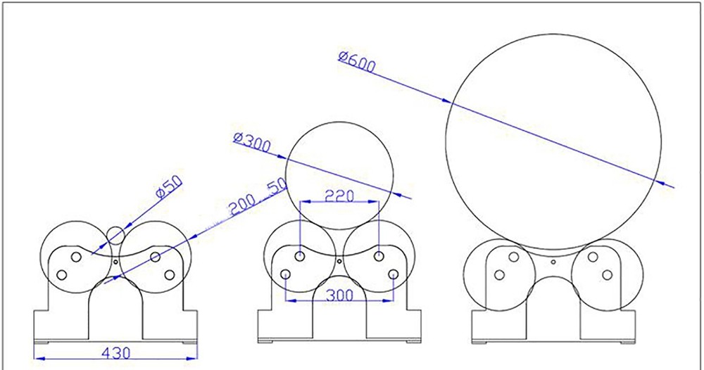 Pipe Turning Rollers Welding Turn Rollers Welding Rotator Width 50-600mm 1 Ton