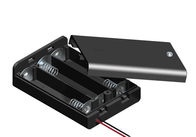(1 pc) 3 x AA Enclosed Battery Holder with Switch and Wire Leads