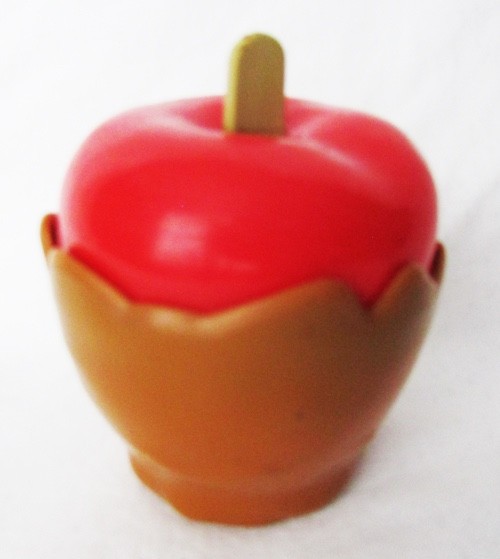 Vintage plastic apple bubble gum candy container carmel apple shape