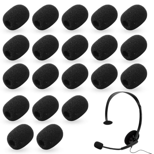 50 Pack Mini Foam Microphone Windscreen - High Density Headset Microphone