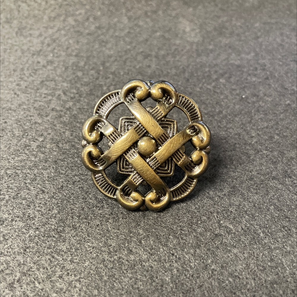 (5 Pack) 1-1/2 inch Weave Pattern Knob Antique Brass
