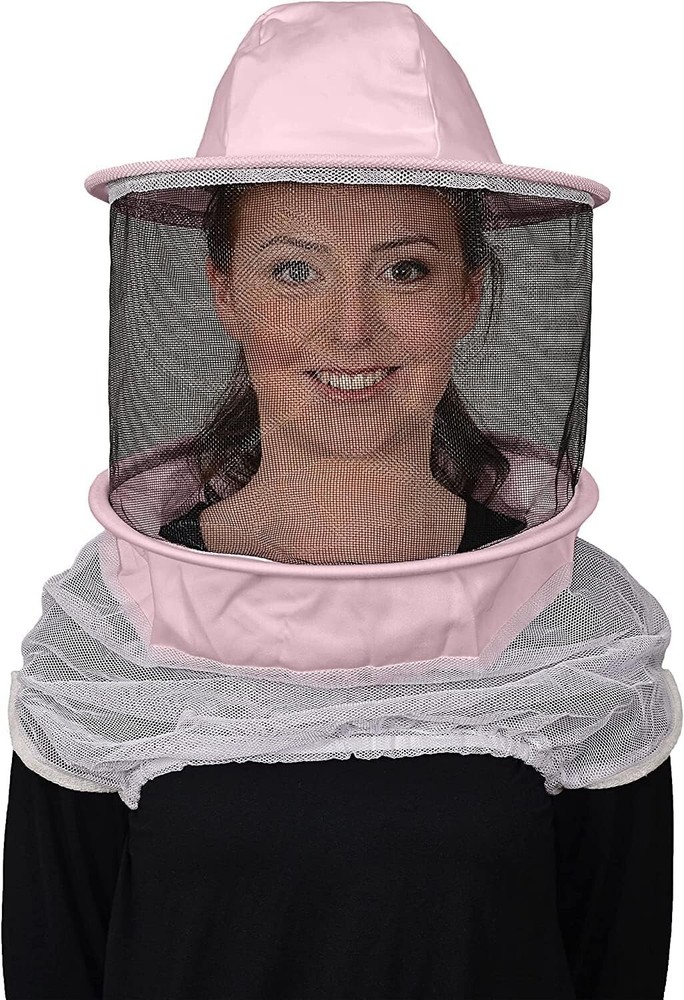 Humble Bee 210 Polycotton Beekeeping Veil with Round Hat, Pink